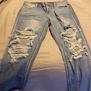 Jax distressed high rise boyfriend jeans